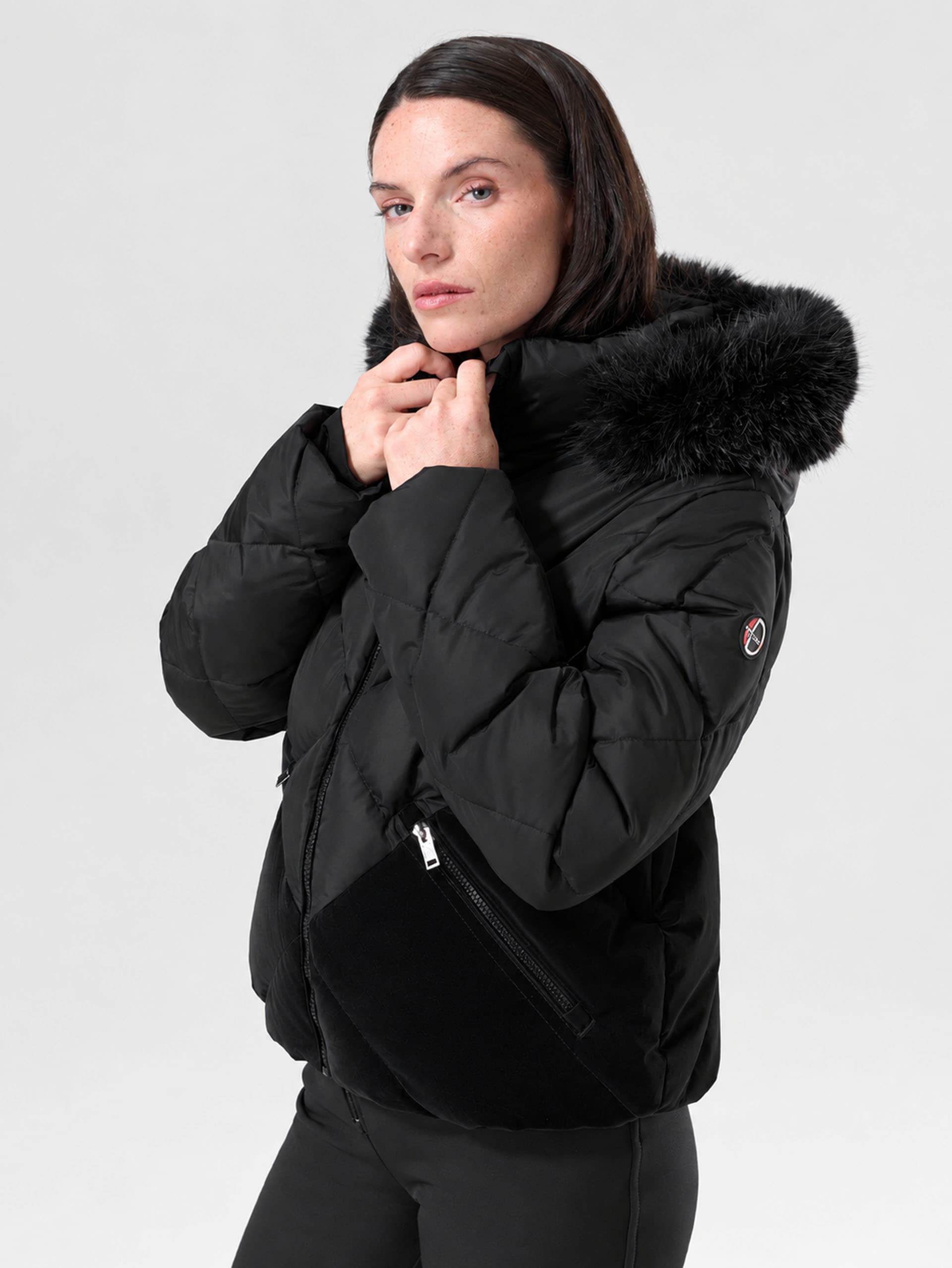 AMELINA Women's Down Ski Jacket - BLACK
