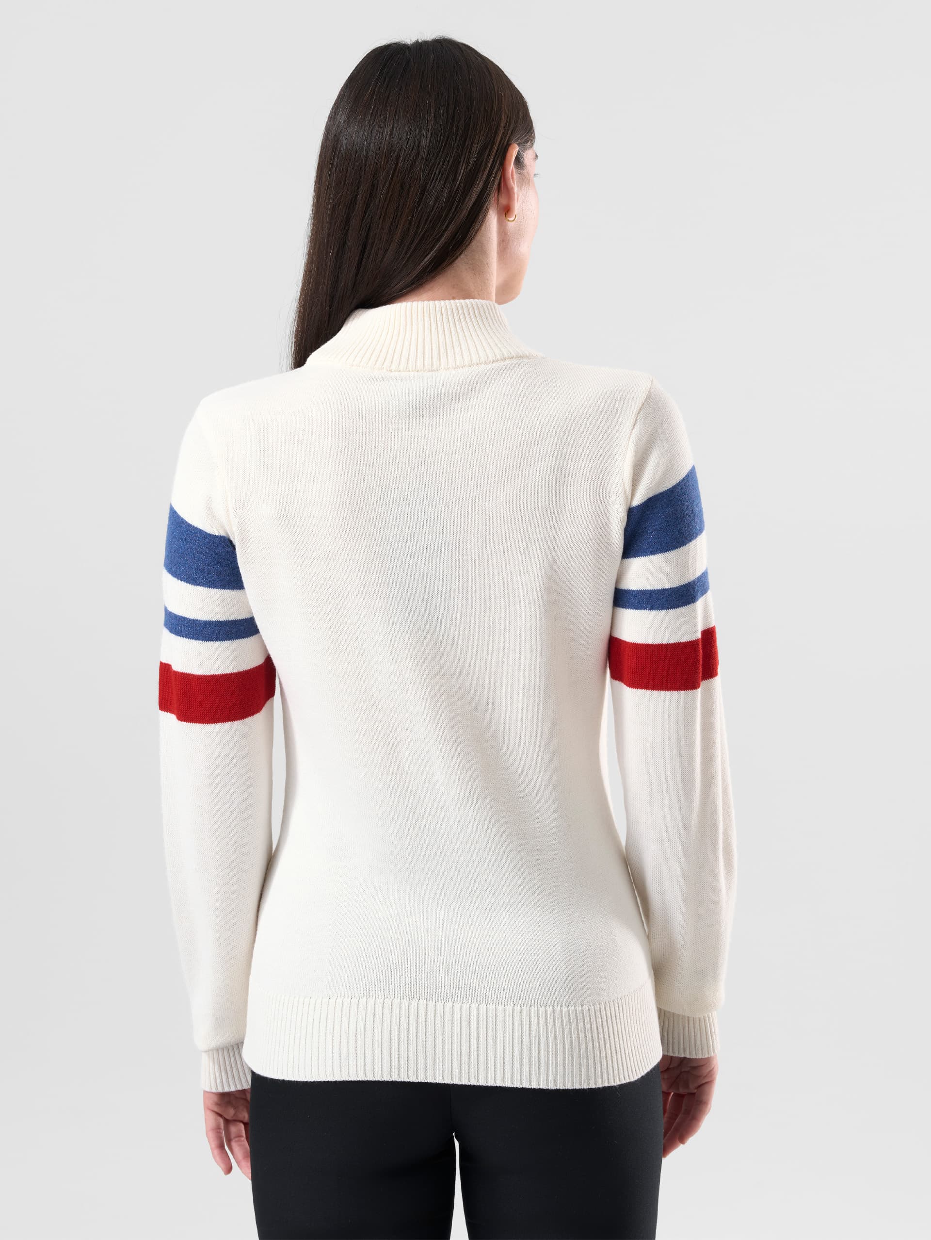 Pull Femme PRIYA3 – Col Montant & Intarsia - PEARL