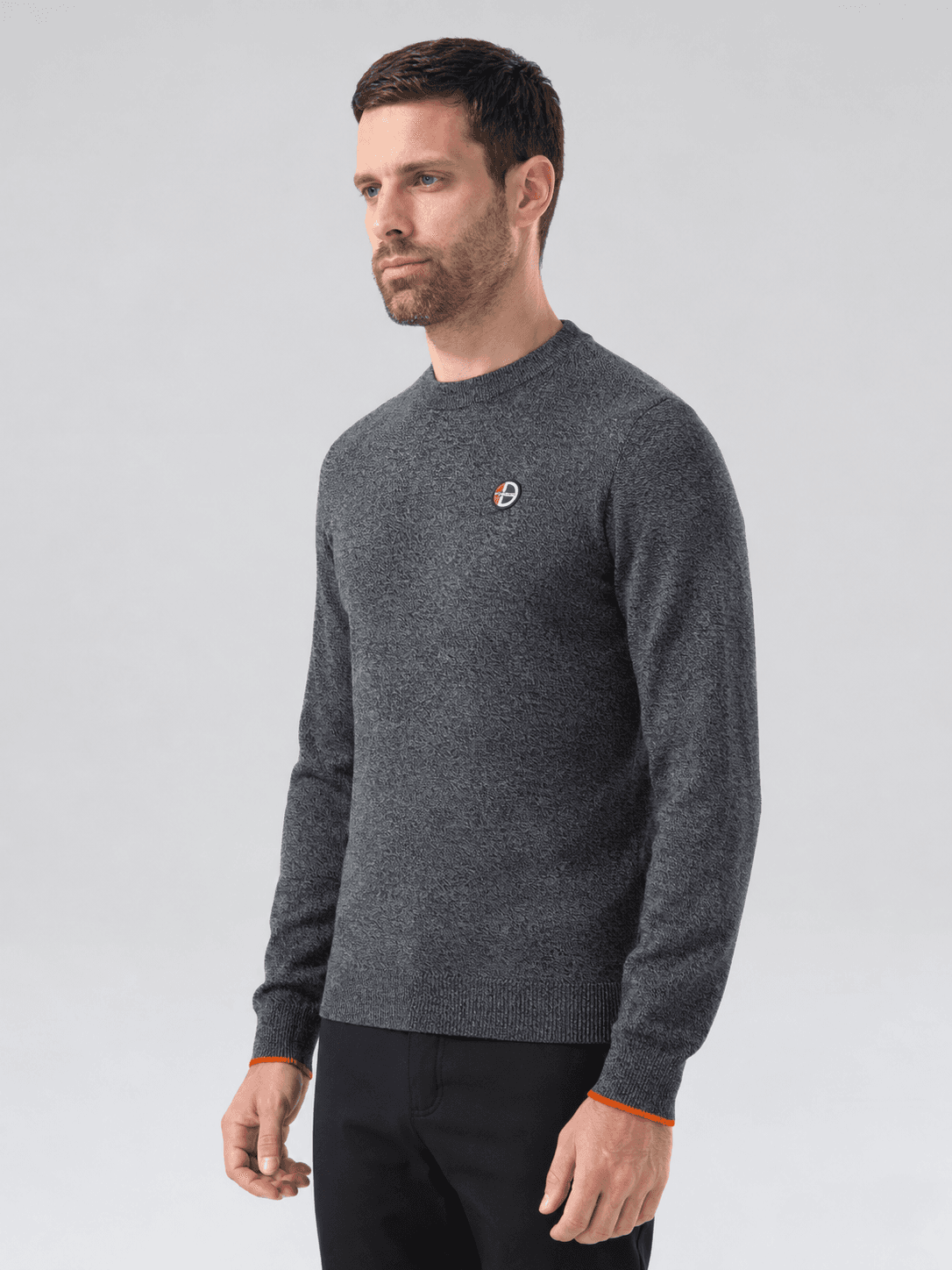 PULL HOMME PETER 3 - BLACK MELANGE
