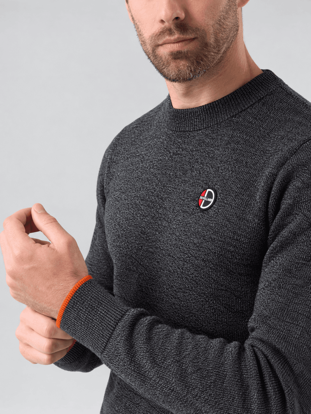PULL HOMME PETER 3 - BLACK MELANGE