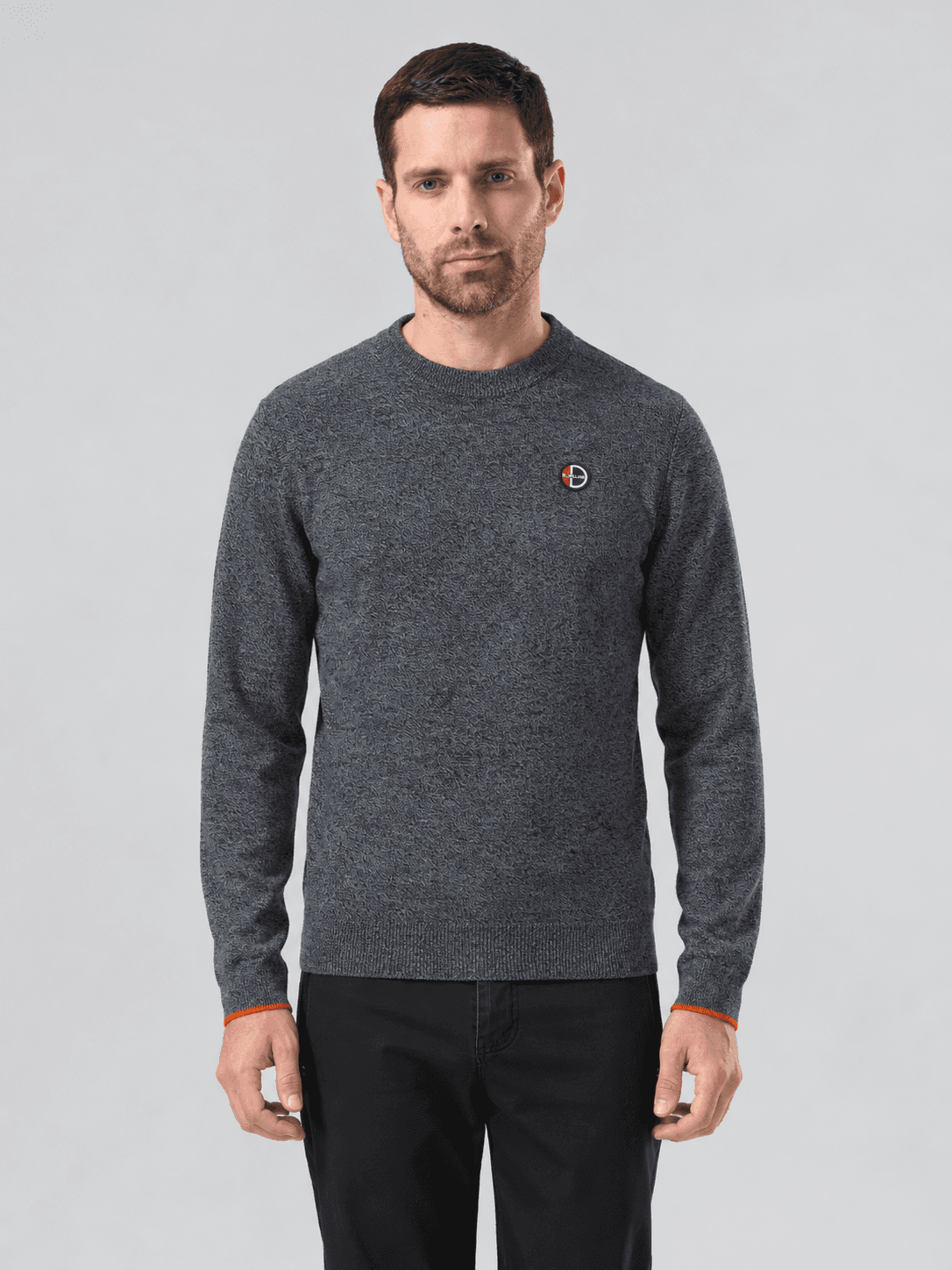 PETER 2 MEN'S PULLOVER - BLACK MELANGE